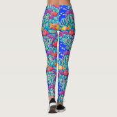 Farbenfrohe Korallenriffe, nahtloses Muster Leggings (Rückseite)