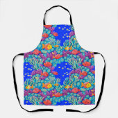 Farbenfrohe Korallenriffe, nahtloses Muster Schürze (Vorderseite)