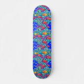 Farbenfrohe Korallenriffe, nahtloses Muster Skateboard (Vorne)