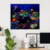 Farbenfrohe Korallenriffe und Fischriff Kunst, Dic Poster (Heimbüro)