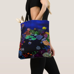 Farbenfrohe Korallenriffe und Fischriff Kunst, Dic Tasche