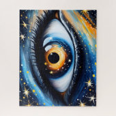 Farbenfrohe, kosmische Augen Kunst Puzzle (Vertikal)