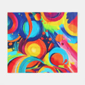 Farbenfrohe kosmische Chaos-Malerei Fleecedecke (Vorderseite (Horizontal))