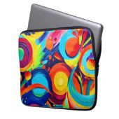 Farbenfrohe kosmische Chaos-Malerei Laptopschutzhülle (Vorderseite Links)