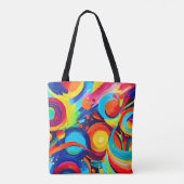 Farbenfrohe kosmische Chaos-Malerei Tasche (Rückseite)