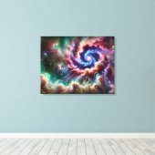 Farbenfrohe kosmische Galaxie Swirbel mit Radiantn Leinwanddruck (Insitu (Holzboden))