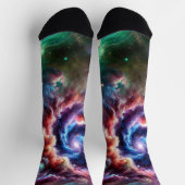 Farbenfrohe kosmische Galaxie Swirbel mit Radiantn Socken (Oben)