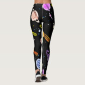 Farbenfrohe, kosmische Himmelsschläfer-Muster Leggings (Rückseite)