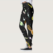 Farbenfrohe, kosmische Himmelsschläfer-Muster Leggings (Links)