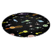 Farbenfrohe, kosmische Himmelsschläfer-Muster Schneidebrett (Ecke)