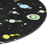 Farbenfrohe, kosmische Himmelsschläfer-Muster Schneidebrett (Ecke)