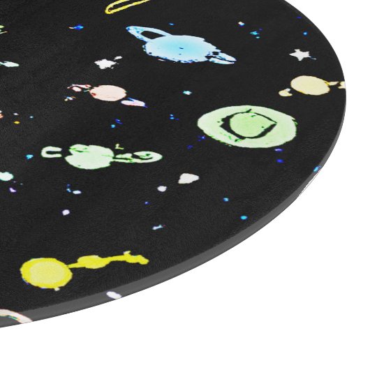 Farbenfrohe, kosmische Himmelsschläfer-Muster Schneidebrett (Ecke)