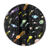 Farbenfrohe, kosmische Himmelsschläfer-Muster Schneidebrett (Vorderseite)