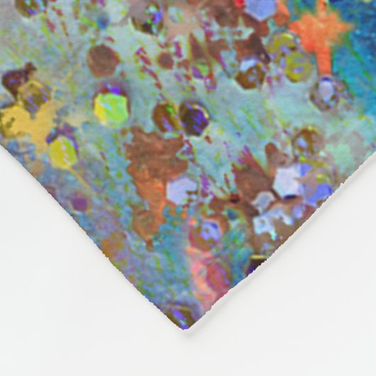 Farbenfrohe kosmische Marmorkulisse Kunst Vecchini Fleecedecke (Ecke)