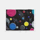 Farbenfrohe Kosmische Planeten Fleece-Decke Fleecedecke (Vorderseite (Horizontal))