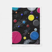 Farbenfrohe Kosmische Planeten Fleece-Decke Fleecedecke (Vorderseite)