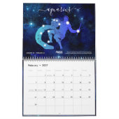 Farbenfrohe kosmische Wasserfarbe Zodiac Zeichen K Kalender (Feb 2027)