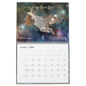 Farbenfrohe kosmische Wasserfarbe Zodiac Zeichen K Kalender (Jan 2026)
