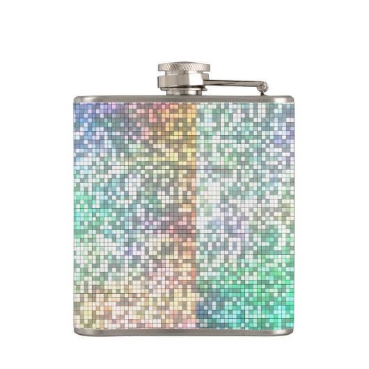 Farbenfrohe Kosmos Tile Mosaik Flachmann (Rückseite)