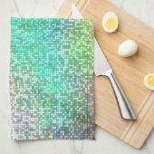 Farbenfrohe Kosmos Tile Mosaik Geschirrtuch (Viertel Falte)