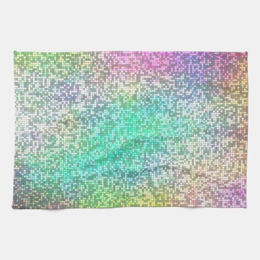 Farbenfrohe Kosmos Tile Mosaik Geschirrtuch (Horizontal)