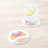 Farbenfrohe Krabbe Sandstone Untersetzer (Seite)