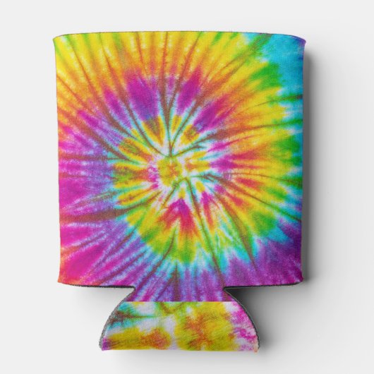 Farbenfrohe Krawatte-Färbung Abstrakt. Dosenkühler (Rückseite)