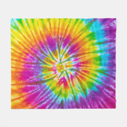 Farbenfrohe Krawatte-Färbung Abstrakt. Fleecedecke (Vorderseite (Horizontal))