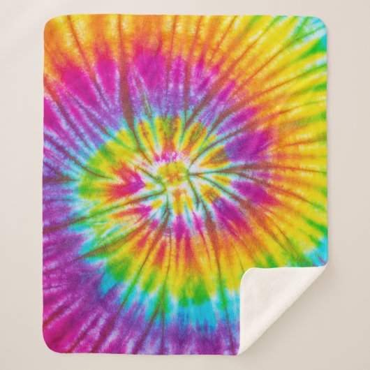 Farbenfrohe Krawatte-Färbung Abstrakt. Sherpadecke (Vorderseite)