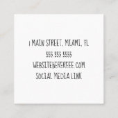 Farbenfrohe Krawatte Quadratische Visitenkarte (Rückseite)