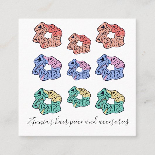 Farbenfrohe Krawatte Quadratische Visitenkarte (Vorderseite)