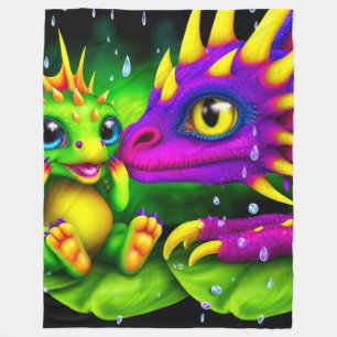 Farbenfrohe Kreaturen Fleecedecke