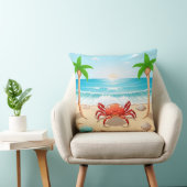 Farbenfrohe Krebse, Palmen und Muscheln Kissen (Stuhl )