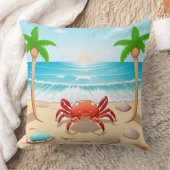 Farbenfrohe Krebse, Palmen und Muscheln Kissen (Decke)