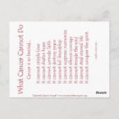 Farbenfrohe Krebserkrankung Engel Postkarte (Rückseite)