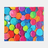 Farbenfrohe Kreise Extravaganza Art Fleecedecke (Vorderseite (Horizontal))