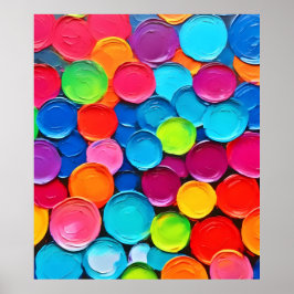 Farbenfrohe Kreise Extravaganza Art Poster