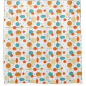 Farbenfrohe Kreise Linien Retro Mitte Jahrhundert  Duschvorhang (Vorderseite)