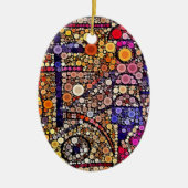 Farbenfrohe Kreise Mosaik Südwestkreuz-Design Keramik Ornament (Vorne)