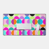Farbenfrohe Kreise Muster Retro Mitte Jahrhundert Schreibtischunterlage (Tastatur & Maus)