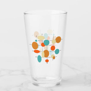 Farbenfrohe Kreise Retro-Quadrate Mitte des Jahrhu Glas