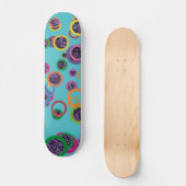 Farbenfrohe Kreise Skateboard (Vorderseite)