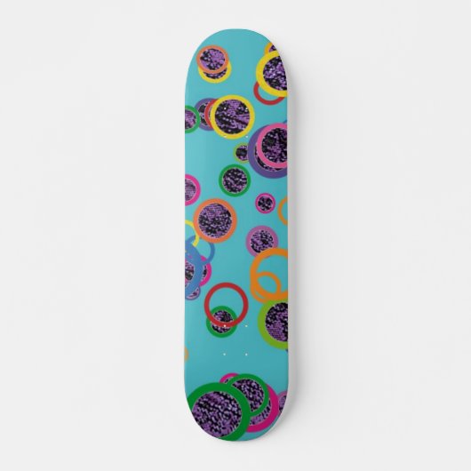 Farbenfrohe Kreise Skateboard (Vorne)