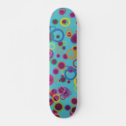 Farbenfrohe Kreise Skateboard (Vorne)