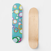 Farbenfrohe Kreise Skateboard (Vorderseite)