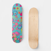 Farbenfrohe Kreise Skateboard (Vorderseite)