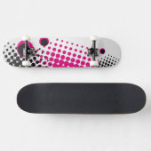 Farbenfrohe Kreise Skateboard (weiß) (Horizontal)