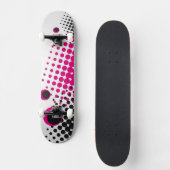 Farbenfrohe Kreise Skateboard (weiß) (Vorderseite)