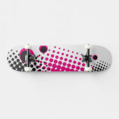 Farbenfrohe Kreise Skateboard (weiß) (Horizontal)