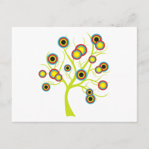 Farbenfrohe Kreise Tree Postkarte
